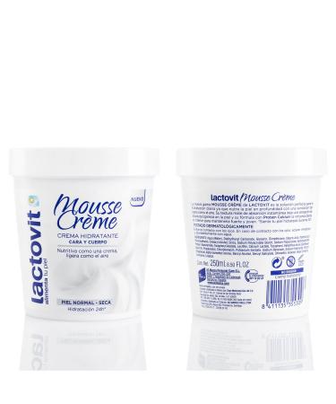 Lactovit Mousse Creme - Hydrating Face & Body Cream for Normal to Dry Skin Nourishing & Lightweight 8.5 oz (250ml) - International Shipping Available - Buy Online on GoSupps.com
