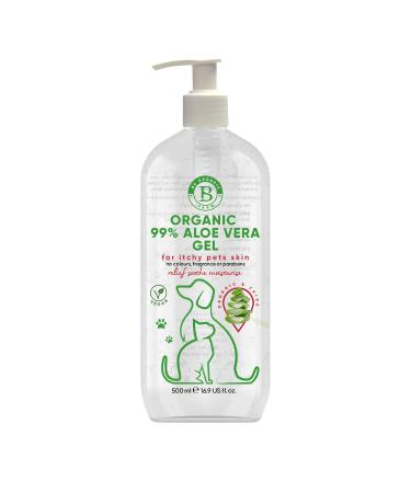 BS Organic Farm Aloe Vera Gel for Dogs & Cats | itchy dog skin relief | soothe moisturiser for dry pets skin | 100% pure ingredients | stings insect bites | 500ml Vegan made in UK - Buy Online on GoSupps.com