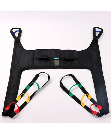 Patient Lift Sling Medical Transfer Belt for Patients Shower Bath Patient Hoist Lift Dress Toileting Access Premium Padded Sling (Color : Black)