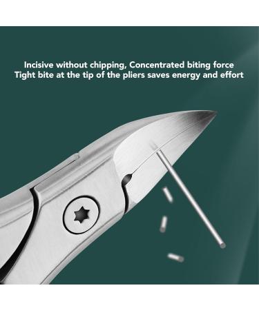 Professional Stainless Steel Cuticle Nipper for Fingernails and Toenails Efficient and Safe Nail Pliers Non-slip Handle Built-in Spring Perfect for Thick Nails Wide Cut - Buy Online on GoSupps.com