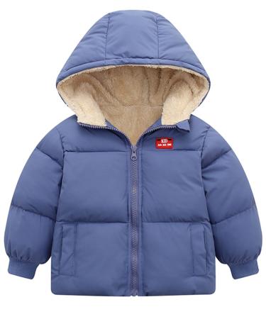 Kids4ever Baby Boys Girls Winter Coat Toddler Zipper Hooded Jacket Windproof Warm Fleece Outerwear Snowsuit with Two Pockets 12 Months-5 Years Royal Blue 4-5 Years