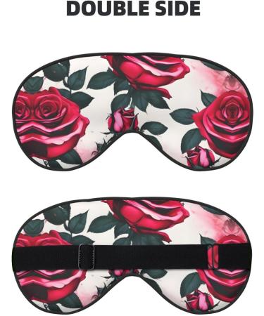 Blossoming Rose Double-Sided Sleep Eye Mask | Soft Comfortable Blindfold with Adjustable Strap | Light Blocking Black - Buy Online on GoSupps.com