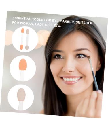 Mikinona 50pcs Two-color Eyeshadow Brush Eye Makeup Brush Drawstring Cosmetic Bag Concealer Latex Head White - Buy Online on GoSupps.com