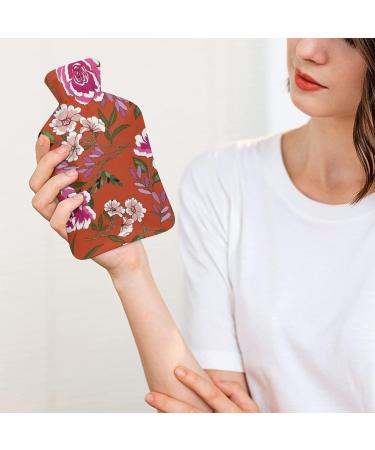 Buy Vintage Flowers Hot Water Bottle with Plush Cover - Hand Warmer for Adults & Children | 26.5x15.3cm - International Shipping Available - Buy Online on GoSupps.com