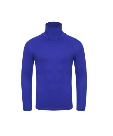 Ganfancp Men's Bottoming Tops Winter Long Sleeve Turtleneck Comfy Pullover Blouse Casual Solid Slim Fit Stretch Tee Shirts Blue Merry Christmas 23 Medium