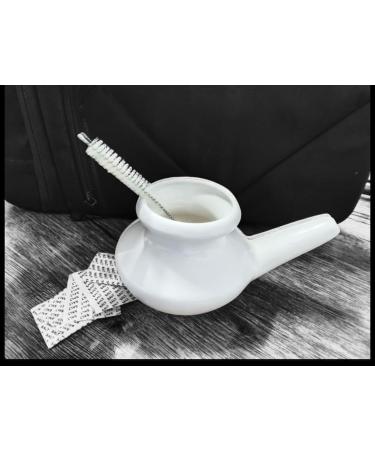2activelife Handcrafted Ceramic Neti Pot for Nasal Cleansing 10 oz White | Ayurvedic Jal Neti Sinus Rinse Tool | Durable Lightweight Dishwasher Safe | Made in India - Buy Online on GoSupps.com