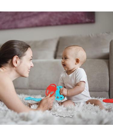 Silicone Baby Teething Toys - Pack of 3 | Soothes Teething & Gum Discomfort 0-36 Months - Buy Online on GoSupps.com