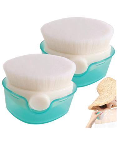 Sunscreen Applicator for Kids Sunscreen Brush with Protective Cap No Absorb Powder Baby Sunscreen Applicator Even Applying Sun Blocker Lotion Cream Green 2 Packs.