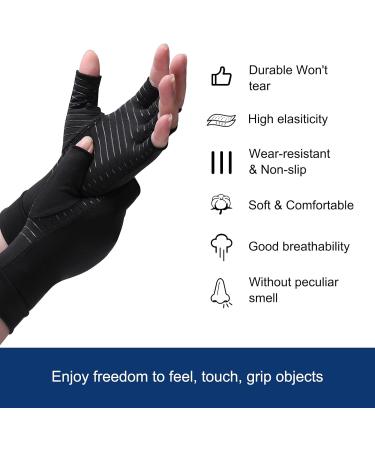Copper Compression Arthritis Gloves for Men & Women - Cenawin Fingerless Carpal Tunnel Relief Reduces Hand Pain & Swelling | Large Size - Buy Online on GoSupps.com