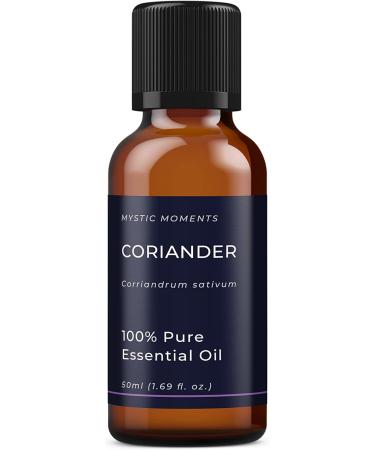Mystic Moments Coriander Essential Oil 50ml | Pure Natural Vegan Oil for Diffusers Aromatherapy & Massage | GVO-Free - Buy Online on GoSupps.com