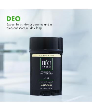 Tiege Hanley Natural Aluminum-Free Deodorant for Men - Sandalwood Scent 1-Pack - Mens Deodorant for All Skin Types Including Sensitive Skin - Paraben-Free & Talc-Free Men's Deodorant Sandalwood 2.5 Fl Oz (Pack of 1) - Buy Online on GoSupps.com