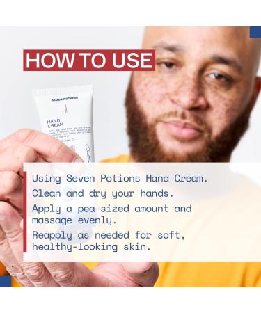 Seven Potions All-Natural Hand Cream for Dry Chapped Hands 75ML - Non-Greasy Lightweight Long-Lasting Hydration - Infused with Shea Butter Aloe Vera - Travel-Friendly - Vegan Cruelty-Free - Buy Online on GoSupps.com