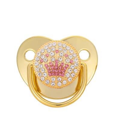Shop Stylish Newborn Baby Pacifiers - Silicone Bling Gold Dummy & Clips for 0-18 Months - Buy Online on GoSupps.com
