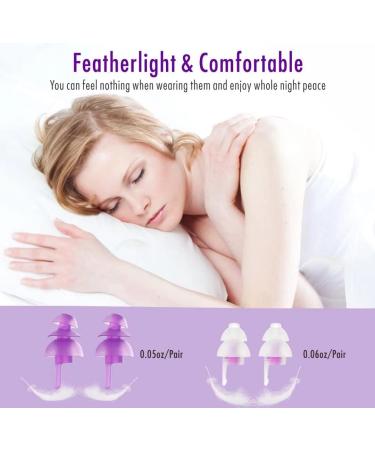 Hearprotek Ultra Soft Sleeping Ear Plugs 2 Pairs (32db & 30db) - Noise Reduction and Hearing Protection for Side Sleepers, Snoring, Working, Construction - Purple - Buy Online on GoSupps.com