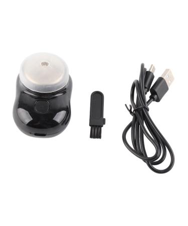 Electric Beard Trimmer Electric Beard Cutter Automatic Hair Removal Mini Size Double Ring Blade Mesh for Home (Black)