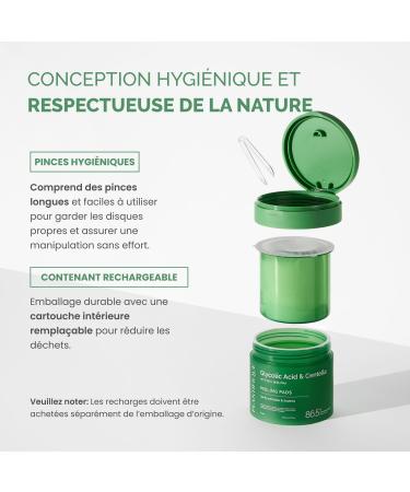PLANTIFIQUE Disques Cor ens | Acide Glycolique Niacinamide avec CICA | Exfoliants Visage aux AHA BHA et PHA | Tous Types de Peaux | Formule Vegan | Contenant Rechargeable | 60 Pi ces Sans parfum 1 unit (Lot de 60) - Buy Online on GoSupps.com