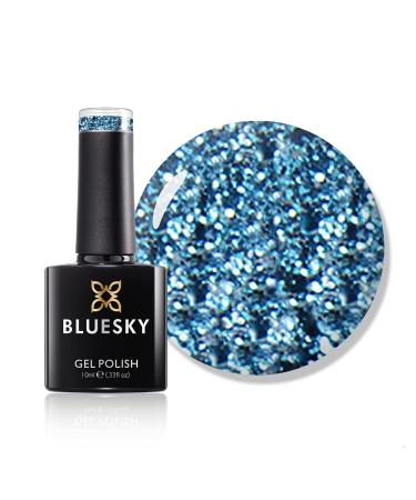 Bluesky Gel Nail Polish Icicle S07N Blue Glitter Long Lasting Chip Resistant 10 ml (Requires Drying Under UV LED Lamp)