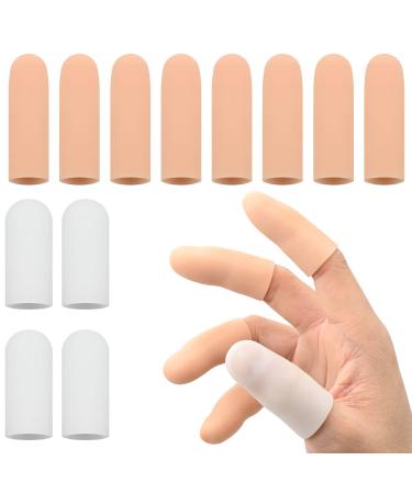 YancLife Gel Finger Protector 12 PCS Finger Cots Finger Sleeves Finger Bandages for Hand Eczema Finger Cracking or Arthritis