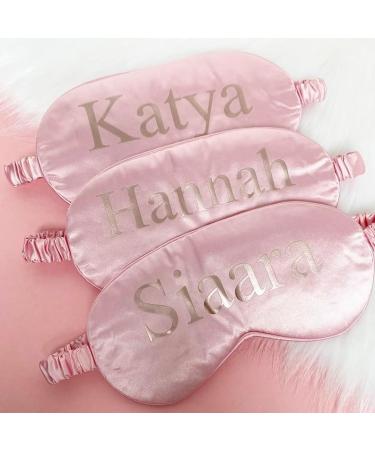 Personalised Sleep Silk Satin Eye Mask Custom Any Name Rest Sleeping Relaxing Mask Gift for Her Mothers Day Birthday Bridesmaid Hen Bridal Christmas Gift Party Favours Present HUNYLONDON (Pink) - Buy Online on GoSupps.com