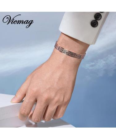 VicMAG Copper Magnet Bracelet for Men | Arthritis Pain Relief | Adjustable Pure Copper Cuff with Gift Box | International Shipping - Buy Online on GoSupps.com