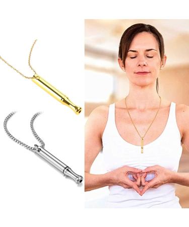 Oralgos Fashionable Breathing Necklace | Stylish Mindfulness Choker for Peace & Stress Relief | Gold Stainless Steel Jewelry - Buy Online on GoSupps.com