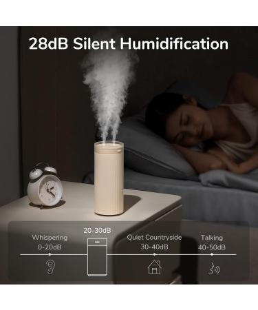 JISULIFE 500ml Portable Mini Cool Mist Humidifier for Bedroom - Quiet, Dual Mist Ports, Auto Shut-Off - Ideal for Baby Bedside, Travel, Plant, Car - Brown - Buy Online on GoSupps.com