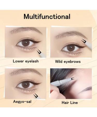 pohdhk Double Tip Lower Eyelash Pencil Upgraded 3D Waterproof 2 Tip Eyelash Pen Eye Liner Liquid Eyeliner for Natural Eye Makeup (Black) - Buy Online on GoSupps.com