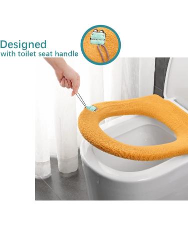BDS-HOME 4 Pack Thicker Washable Toilet Seat Covers - Stretchable & Comfortable Bathroom Cushion Warmer - Easy Installation for Stylish Bathroom Decor - Buy Online on GoSupps.com