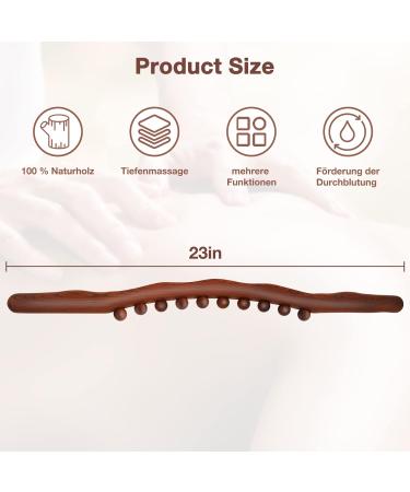 Wood Gua Sha Massage Stick - Maderotherapy Lymphatic Drainage Tool for Full Body Relaxation Cellulite & Muscle Relief - Buy Online on GoSupps.com