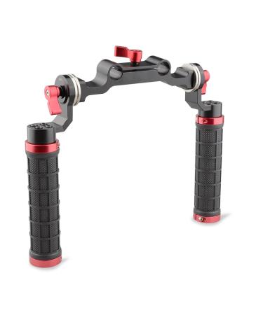 CAMVATE Rubber Handle Grip Shoulder Mount Rig with Rosette Standard Accessory for DSLR(Red,M6 Thread,31.8 mm) - 1472