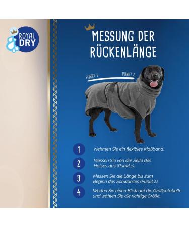 Royal Dry Bathrobe Dog - Grey Microfiber Dog Bathrobe XS (Back Length 30-35 cm) - Ideal for Quick Drying & Comfort - Buy Online on GoSupps.com