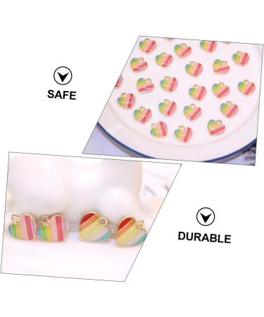 DIYEAH 60 Pcs Peach Heart Drop Oil Pendant Enamel Heart Charms Diy Pendant Alloy Accessories Gold Powder - Buy Online on GoSupps.com