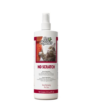 NaturVet Pet Organics No Scratch Spray for Cats  Pet Training Spray to Discourage Clawing, Cat Scratching  Safe for Carpet, Furniture, Drapes, Fabric  cGMP Compliant  16 Oz.