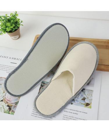 Buy Tianmao Hotel Slippers - 8 Pairs Disposable Terry Lip Slippers for Spa & Travel | Universal Size Gray - Buy Online on GoSupps.com