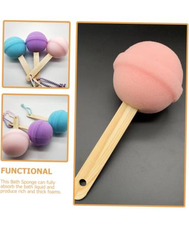 FRCOLOR 3pcs Long Handle Bath Sponge Set - Comfortable Handheld Blue Lollies & Ice Cream Design for Women | Perfect for Cleansing & Back Scrubbing - Buy Online on GoSupps.com
