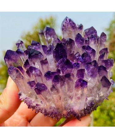 Natural Crystal 1PC Natural Crystal Cluster Amethyst Specimen Ore Purple QuartzStone Raw Crystals Home Power Stone Crystal dingchi FUZEGRDLI 300-400g