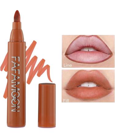 Lip Marker Stain | Waterproof Matte Lip Stain with Coconut Oil Aloe | Highly Pigmented Lip Makeup Pen for Women Girls Precise Chisel Tip Smudge Proof Long Lasting Neflum 03# - Buy Online on GoSupps.com