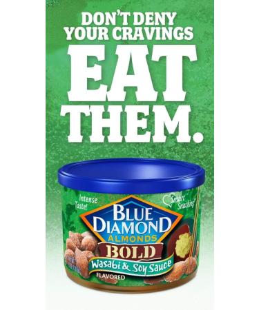 Blue Diamond Almonds Bold Wasabi & Soy Sauce 6 Oz Canister - Buy Online on GoSupps.com