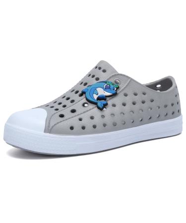 seannel Kids Water Shoes Slip-On Sneaker Lightweight Breathable Sandal Outdoor & Indoor 1 Big Kid 1.light Gray