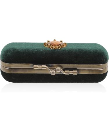 4pcs Velvet Lipstick Box & Makeup Bag Set - Stylish Travel Toiletry Bags for Women - Dark Green Zinc Alloy - Perfect for Makeup & Lipstick Storage - Buy Online on GoSupps.com
