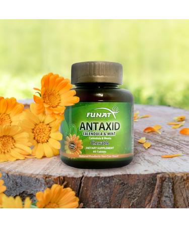 Buy Antaxid Calendula & Mint - 60 Chewable Tabs for Stomach Relief | Soothing Acid Reflux & Fullness - Buy Online on GoSupps.com