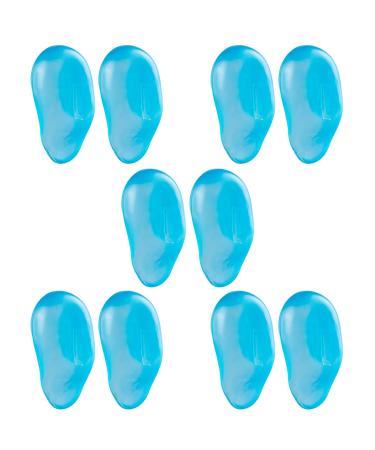 DAZAIGE 5 Pairs Silicone Ear Cover Blue Waterproof Ear Caps Hair Dye Hair Perm Oil Treatment Shield Reusable Anti-Staining Earmuffs Protector for DIY Home Shower Salon Hairdressing Barber Supplies