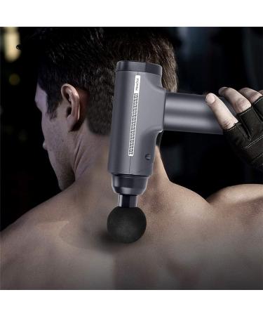 Silent Deep Tissue Percussion Muscle Massage Gun for Athletes - 30 Speeds, LCD Touch Screen, 10 Heads - Handheld Massager (Gray) - Buy Online on GoSupps.com