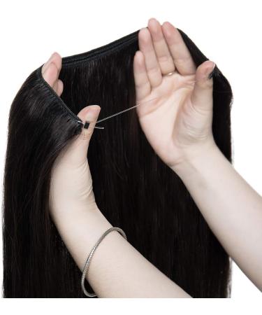 22" One Piece Wire in Human Hair Extensions #1B Natural Black (75g) - Buy Online on GoSupps.com