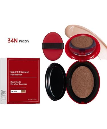  SONGVISON Super Fit Cushion Foundation Light Texture Semi-Matte Finish Buildable Coverage for 72 Hours. Waterproof Transparent Makeup Red+Shell+Air Maintaining Excellent Coverage - Buy Online on GoSupps.com