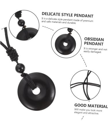 Magiclulu Crystal Necklace with Safety Buckle | Amethyst Accessories for Men & Women | Perfect Festival Supply | 3x3x1cm Black - Buy Online on GoSupps.com