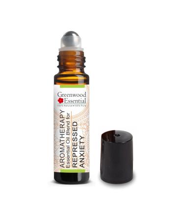 Greenwood Essential REPRESSED Relief - Aromatherapy Essential Oil Blend of Bergamot, Melissa, Neroli, Rose, Sandalwood, Vetiver & Cedarwood Essential Oils 10ml (0.33 oz) by Greenwood