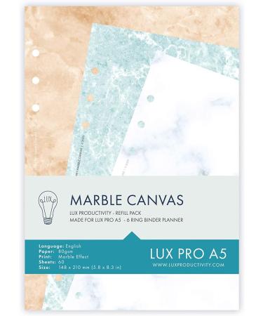LUX PRO A5 - Refill Pack - Marble Canvas - LUX PRODUCTIVITY Marble Canvas - LUX PRO A5