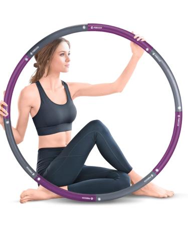 FEECCO Weighted Hula, 3.2 LB Exercise Hoop with 8 Detachable Sections for Weight Loss