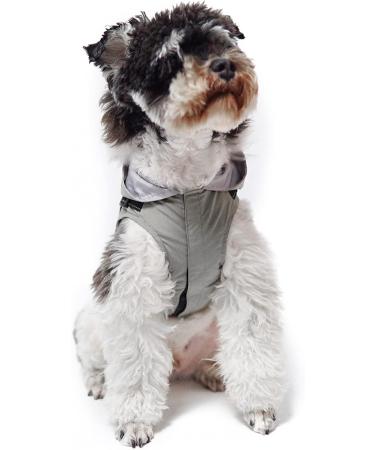 Petcute Waterproof Dog Rain Jacket - Windproof Coat with Reflective Stripes for Small Medium & Large Dogs - Adjustable with Hood - S Gray - Buy Online on GoSupps.com